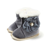 Floral Pearl Winter Baby Boots - Little Wanders