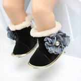 Floral Pearl Winter Baby Boots - Little Wanders