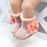 Floral Pearl Winter Baby Boots - Little Wanders
