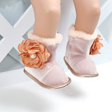 Floral Pearl Winter Baby Boots - Little Wanders